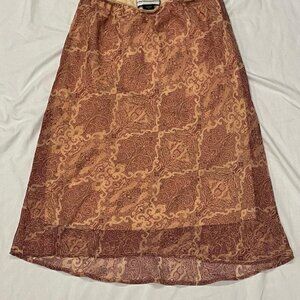 Women's Brown and Orange Skirt
